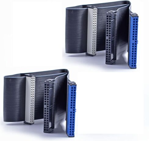 2 قطعة 40 دبوس 39 فتحة منفذ متوازي 80 سلك UDMA 66/100 IDE 2 كابل محرك، متوافق مع DVD، CD، PC 43 سم/16.9 بوصة in Kuwait