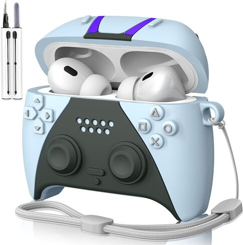 MOFREE AirPods Pro 2nd Generation Case Cover with Cleaner Kit, 3D Game Controller Design Soft Silicone Shock-Absorbing Protective Cover for Airpods Pro Case/AirPods Pro 2 Charging Case with Lanyard in Kuwait