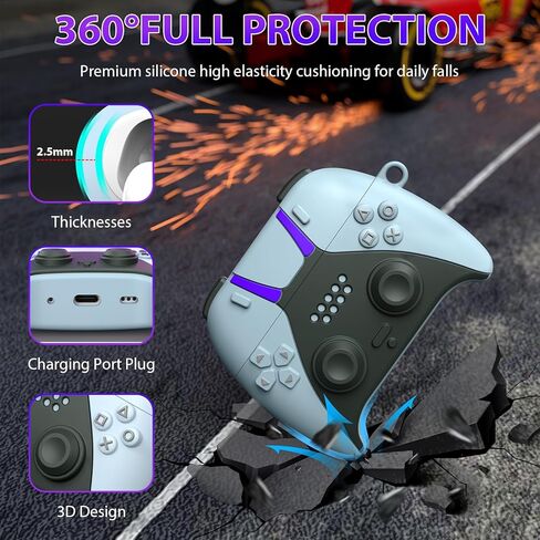 MOFREE AirPods Pro 2nd Generation Case Cover with Cleaner Kit, 3D Game Controller Design Soft Silicone Shock-Absorbing Protective Cover for Airpods Pro Case/AirPods Pro 2 Charging Case with Lanyard in Kuwait