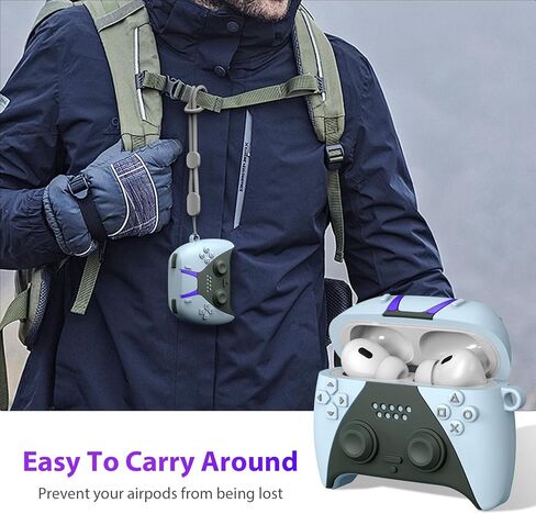 MOFREE AirPods Pro 2nd Generation Case Cover with Cleaner Kit, 3D Game Controller Design Soft Silicone Shock-Absorbing Protective Cover for Airpods Pro Case/AirPods Pro 2 Charging Case with Lanyard in Kuwait