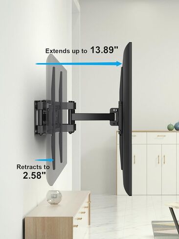 UL Listed TV Wall Mount with LED Lights, Full Motion TV Mount for Most 32 42 50 55 65 70 inch TVs, Adjustable TV Brackets with Swivel & Tilt, Extension, Dual Articulating TV Mount in Saudi Arabia