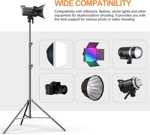 EMART Heavy Duty Light Stand 8.5ft, Spring Cushioned, Aluminum Alloy Construction, Photo Video Studio Tripod with Carrying Bag for Photography Lighting, Parabolic Softbox, Flash (1 Pack) in Saudi Arabia