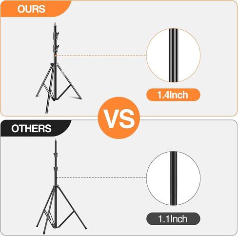 EMART Heavy Duty Light Stand 8.5ft, Spring Cushioned, Aluminum Alloy Construction, Photo Video Studio Tripod with Carrying Bag for Photography Lighting, Parabolic Softbox, Flash (1 Pack) in Saudi Arabia