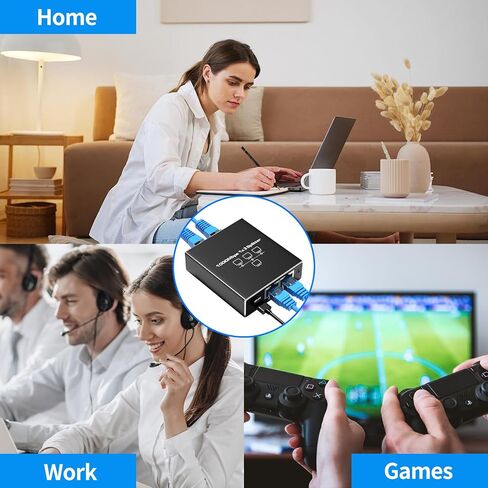 Ethernet Splitter 1 to 2 RJ45 100Mbps Network Adapter, LAN Splitter with USB Power Cable, Internet Splitter for Cat5/5e/6/7/8 Cable, 2 Devices Simultaneously Networking in Saudi Arabia
