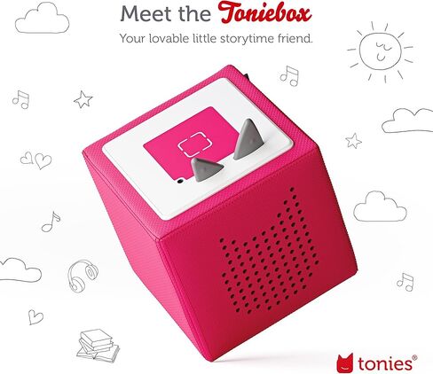 مجموعة مشغل الصوت Toniebox المبتدئة مع أغاني العد، وأغاني وقت النوم، وأغاني الغناء، وأغاني السفر، ووقت اللعب للجرو - استمع وتعلم والعب مع صندوق صغير قابل للاحتضان - أزرق فاتح in Saudi Arabia