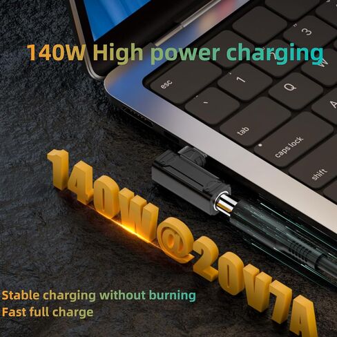 DC 5.5mm x 2.1 mm Input to USB Type C Adapter+DC to USB C Cable, 90 Degree DC Female to USB Type C Male Power Charging Adapter 140W for Laptop, Phone in Kuwait