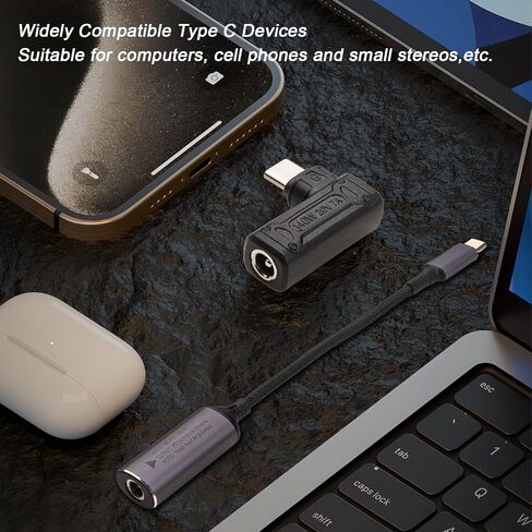 DC 5.5mm x 2.1 mm Input to USB Type C Adapter+DC to USB C Cable, 90 Degree DC Female to USB Type C Male Power Charging Adapter 140W for Laptop, Phone in Kuwait