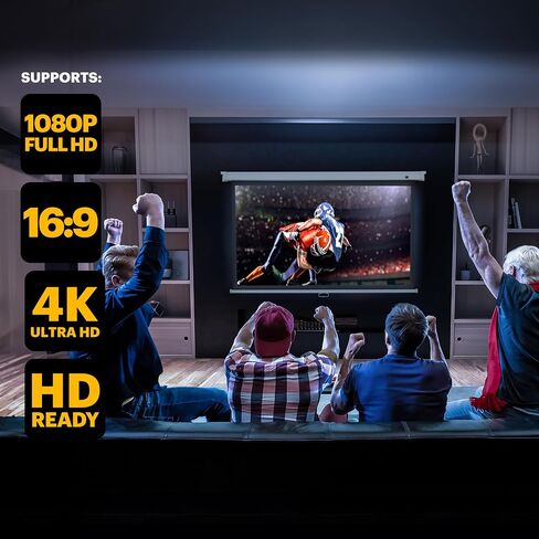 شاشة عرض بيضاء قابلة للسحب يدويًا من KODAK مقاس 100 بوصة | مكتب كبير 16:9، شاشة مسرح سينما منزلية مع خيارات تثبيت على الحائط والسقف، قماش غير لامع سهل التنظيف وتصميم معلق قابل للسحب | داخلي. in Saudi Arabia