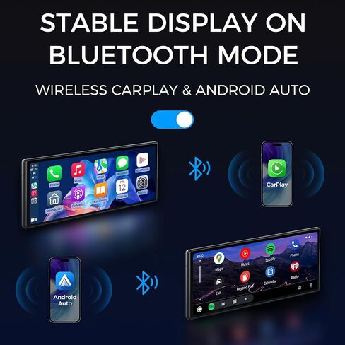Portable 10.26" Wireless CarPlay & Android Auto Screen for Car - Voice Control, GPS Navigation, Bluetooth,AUX,HD Touchscreen, AirPlay, Car Stereo，Four Sounding Ways in Saudi Arabia