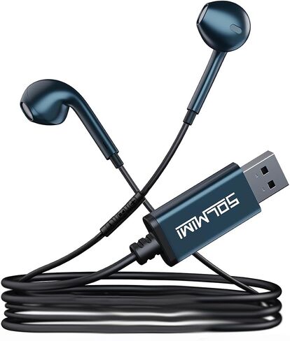USB Headset with Mic for PC (Upgraded Mic), Lightweight 6.5ft USB Headphone with mic for Laptop PS4 PS5, Wired USB Eearbud with Volume/Aodio Control & Mute for Work Live Broadcast Gaming in Saudi Arabia