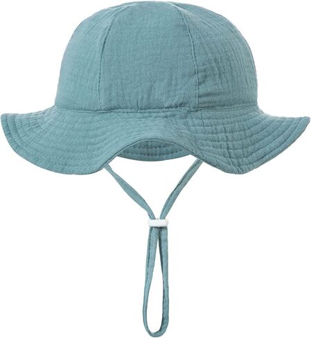 SXYPAYXS-Baby Printed Fisherman's Hat Summer Bucket Hat Sunscreen Baby Wide-Brimmed Sun Hat Cap with Chin Strap in Saudi Arabia