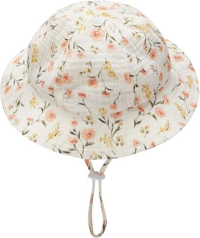 SXYPAYXS-Baby Printed Fisherman's Hat Summer Bucket Hat Sunscreen Baby Wide-Brimmed Sun Hat Cap with Chin Strap in Saudi Arabia