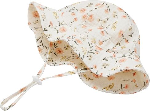 SXYPAYXS-Baby Printed Fisherman's Hat Summer Bucket Hat Sunscreen Baby Wide-Brimmed Sun Hat Cap with Chin Strap in Saudi Arabia