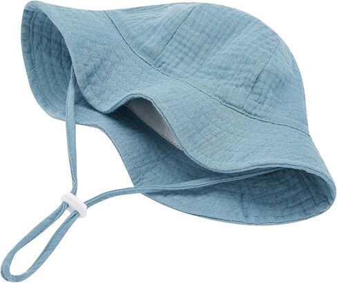 SXYPAYXS-Baby Printed Fisherman's Hat Summer Bucket Hat Sunscreen Baby Wide-Brimmed Sun Hat Cap with Chin Strap in Saudi Arabia