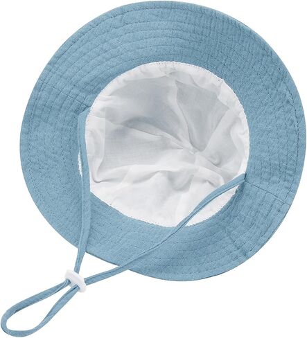SXYPAYXS-Baby Printed Fisherman's Hat Summer Bucket Hat Sunscreen Baby Wide-Brimmed Sun Hat Cap with Chin Strap in Saudi Arabia