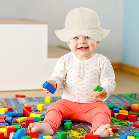 SXYPAYXS-Baby مطبوعة صياد قبعة الصيف قبعة بحافة واقية من الشمس الطفل واسعة الحواف قبعة الشمس مع حزام الذقن in Saudi Arabia