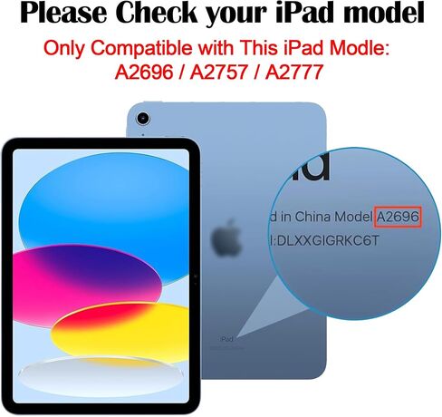 Privacy Screen Protector for iPad (2022) 10th Generation 10.9" Gradient Colorful Anti-Spy Tempered Glass Anti-Bluelight 10 th Gen 10.9 inch Face ID Apple Pencil Compatible Full Coverage Purple in Kuwait