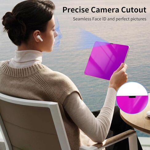 Privacy Screen Protector for iPad (2022) 10th Generation 10.9" Gradient Colorful Anti-Spy Tempered Glass Anti-Bluelight 10 th Gen 10.9 inch Face ID Apple Pencil Compatible Full Coverage Purple in Kuwait