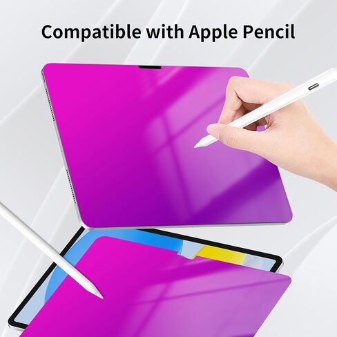 Privacy Screen Protector for iPad (2022) 10th Generation 10.9" Gradient Colorful Anti-Spy Tempered Glass Anti-Bluelight 10 th Gen 10.9 inch Face ID Apple Pencil Compatible Full Coverage Purple in Kuwait