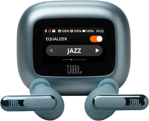 JBL Live Beam 3 - True wireless noise-cancelling closed-stick earbuds, 48Hrs total playback, Wireless Charging, 6 Mics for perfect calls, Multi-point connection, IP55 waterproof and dustproof (Black) in Saudi Arabia