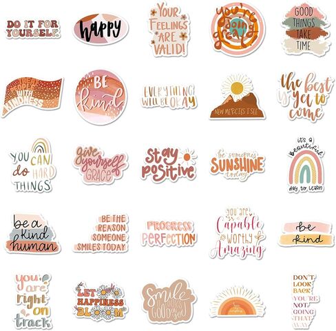 Affirmation Stickers, 100 Pcs Vintage Inspirational Stickers,Motivational Aesthetic Stickers for Women Adults Kids Teen Teachers,Vinyl Waterproof Positive Decals for Laptop,Water Bottles,Scrapbook in Kuwait