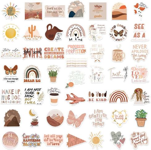 Affirmation Stickers, 100 Pcs Vintage Inspirational Stickers,Motivational Aesthetic Stickers for Women Adults Kids Teen Teachers,Vinyl Waterproof Positive Decals for Laptop,Water Bottles,Scrapbook in Kuwait