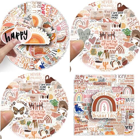 Affirmation Stickers, 100 Pcs Vintage Inspirational Stickers,Motivational Aesthetic Stickers for Women Adults Kids Teen Teachers,Vinyl Waterproof Positive Decals for Laptop,Water Bottles,Scrapbook in Kuwait
