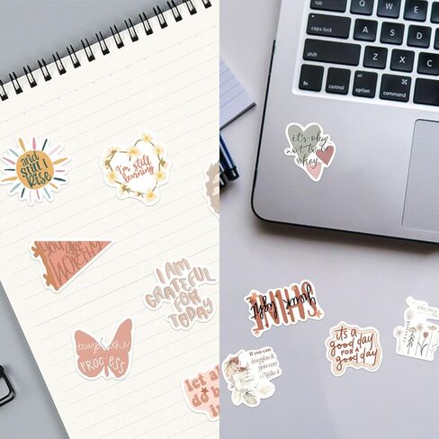 Affirmation Stickers, 100 Pcs Vintage Inspirational Stickers,Motivational Aesthetic Stickers for Women Adults Kids Teen Teachers,Vinyl Waterproof Positive Decals for Laptop,Water Bottles,Scrapbook in Kuwait