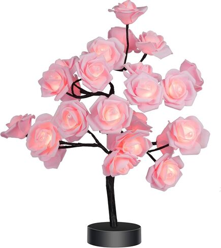COLORLIFE Rose Lamp White Room Decoration White Flower Night Light Gift for Girlfriend Mom Daughter Aunt Gift for Her Birthday Holiday Party Wedding Room Decoration in Saudi Arabia