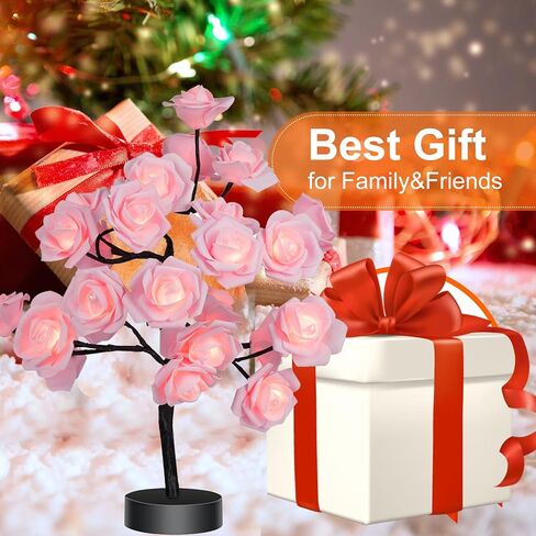 COLORLIFE Rose Lamp White Room Decoration White Flower Night Light Gift for Girlfriend Mom Daughter Aunt Gift for Her Birthday Holiday Party Wedding Room Decoration in Saudi Arabia
