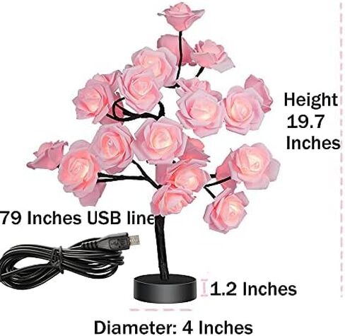 COLORLIFE Rose Lamp White Room Decoration White Flower Night Light Gift for Girlfriend Mom Daughter Aunt Gift for Her Birthday Holiday Party Wedding Room Decoration in Saudi Arabia