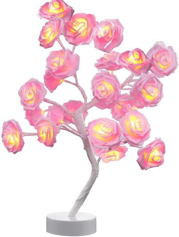 COLORLIFE Rose Lamp White Room Decoration White Flower Night Light Gift for Girlfriend Mom Daughter Aunt Gift for Her Birthday Holiday Party Wedding Room Decoration in Saudi Arabia