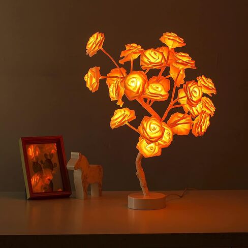 COLORLIFE Rose Lamp White Room Decoration White Flower Night Light Gift for Girlfriend Mom Daughter Aunt Gift for Her Birthday Holiday Party Wedding Room Decoration in Saudi Arabia