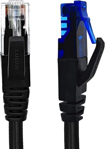 كابل إيثرنت متقاطع Cat6 محمي بطول 6.6FT T-568A إلى T-568B RJ45 ذكر إلى ذكر FTP Network LAN Patch Cord، أسود in Kuwait