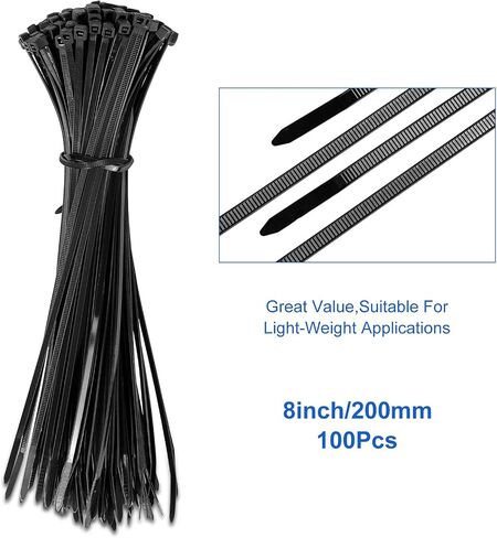 Zip Ties,800 Pack,Assorted Sizes 12+10+8+6+4 Inch,Black Self-Locking Nylon Cable Ties,Comprehensive Size for Indoor Outdoor Use,Perfect for Home,Office,Garden,and Workshop.UV Resistant in Saudi Arabia