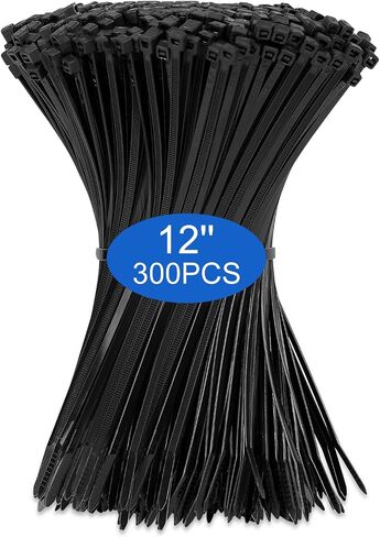 Zip Ties,800 Pack,Assorted Sizes 12+10+8+6+4 Inch,Black Self-Locking Nylon Cable Ties,Comprehensive Size for Indoor Outdoor Use,Perfect for Home,Office,Garden,and Workshop.UV Resistant in Saudi Arabia