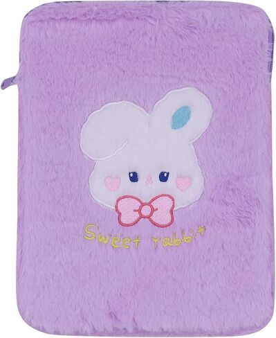 9-11 Inch Cute Plush Rabbit Laptop Sleeve Bag iPad Protective Case Tablet Cover Zipper Carrying Storage Bag for Women Girls Computer Accessories in Saudi Arabia