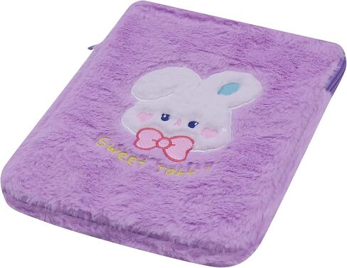 9-11 Inch Cute Plush Rabbit Laptop Sleeve Bag iPad Protective Case Tablet Cover Zipper Carrying Storage Bag for Women Girls Computer Accessories in Saudi Arabia