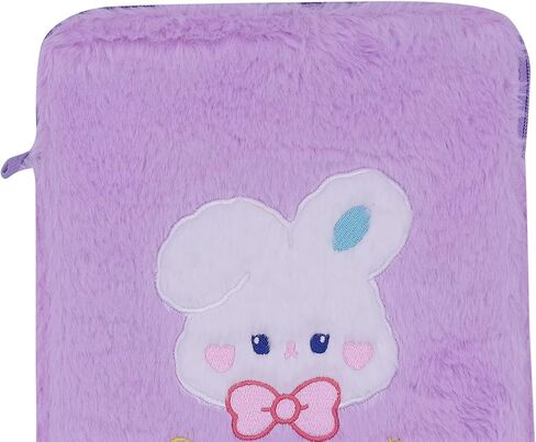 9-11 Inch Cute Plush Rabbit Laptop Sleeve Bag iPad Protective Case Tablet Cover Zipper Carrying Storage Bag for Women Girls Computer Accessories in Saudi Arabia