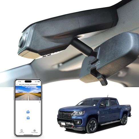 كاميرا داش أمامية 4K وخلفية 1080 بكسل مناسبة خصيصًا لسيارة Chevy Colorado 2015-2022 Select Base WT LT Z71 ZR2، مظهر OEM متكامل، فيديو UHD 2160P، WiFi وتطبيق، بطاقة 128 جيجابايت in Kuwait