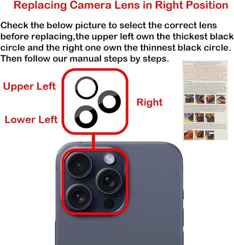 Back Rear Camera Glass Lens Replacement for iPhone 16 and iPhone 16 Plus with Adhesive Preinstalled and Repair Tools Set in Kuwait
