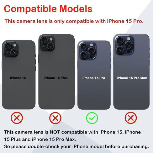 بديل عدسة الكاميرا الخلفية الأصلية من OEM لهاتف iPhone 15 Pro Max 6.7 بوصة مع مجموعة أدوات إصلاح لاصقة مثبتة مسبقًا in Saudi Arabia