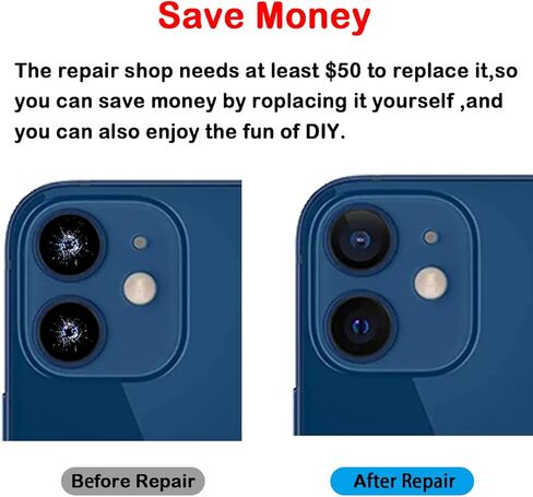 Original OEM Back Rear Camera Glass Lens Replacement for iPhone 15 Pro Max 6.7-inches with Adhesive Preinstalled and Repair Tools Set in Kuwait