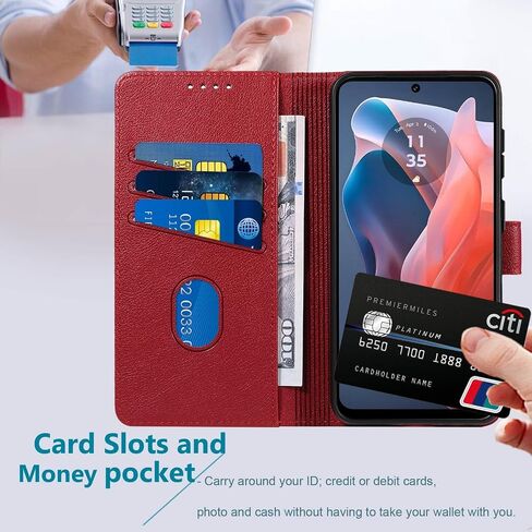 محفظة JanCalm for Moto G 5G 2024، لحافظة هاتف Moto G Play 5G 2024، [حجب RFID] [حامل البطاقة/فتحات النقدية] [مسند] [مشبك مغناطيسي] حافظات جلدية واقية قابلة للطي (أسود) in Kuwait