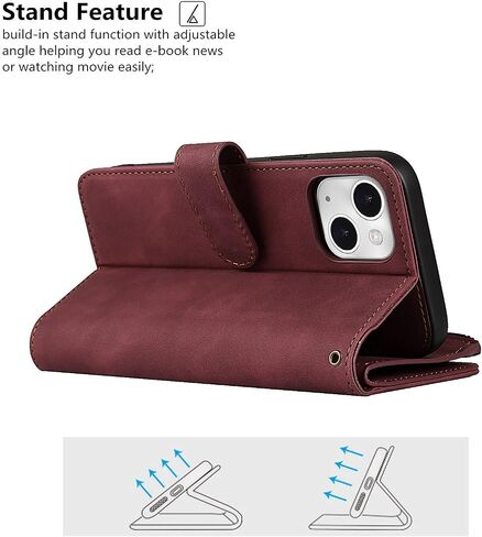 iCoverCase Compatible with iPhone 13 Wallet Phone Case with Card Holder, PU Leather Zipper Pocket Magnetic Detachable Flip Case with Wrist Strap (Blue) in Saudi Arabia