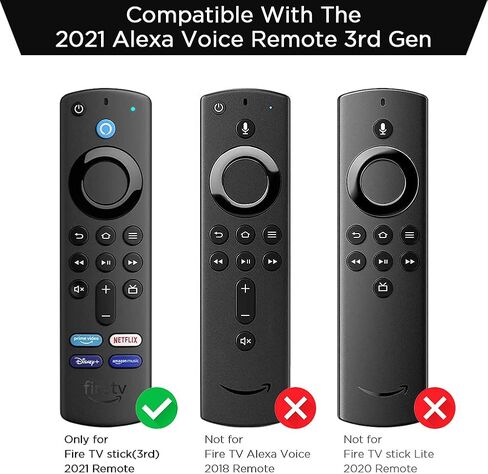 4 عبوات حافظة لجهاز Alexa Voice Remote الجيل الثالث 2021، غطاء واقي لجهاز Fire TV Stick 4k 2021 جهاز التحكم عن بعد بديل جديد تمامًا من السيليكون لحماية حامل الجلد - أزرق متوهج، أخضر متوهج، أحمر، أزرق in Kuwait