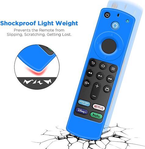 4 عبوات حافظة لجهاز Alexa Voice Remote الجيل الثالث 2021، غطاء واقي لجهاز Fire TV Stick 4k 2021 جهاز التحكم عن بعد بديل جديد تمامًا من السيليكون لحماية حامل الجلد - أزرق متوهج، أخضر متوهج، أحمر، أزرق in Kuwait