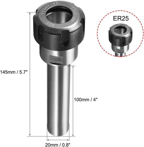 uxcell C20 ER25 100L Router Collet Chuck Extension Rod Straight CNC Milling Tool Holder in Saudi Arabia