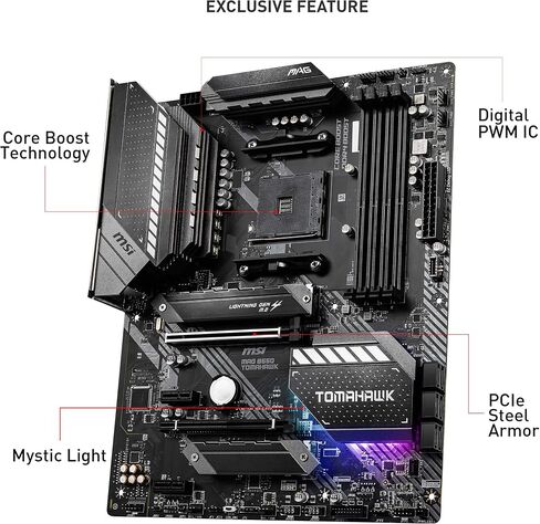 MSI MAG Tomahawk AMD B550 Socket AM4 ATX DDR4-SDRAM Motherboard in Saudi Arabia