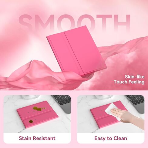 حافظة iPad الجيل العاشر مع لوحة مفاتيح (10.9 بوصة، 2022)، حافظة الجيل العاشر لجهاز iPad مع لوحة مفاتيح BT لاسلكية قابلة للفصل، زوايا رؤية متعددة، مفاتيح ملونة ناعمة، حامل أقلام - أحمر بطيخ in Saudi Arabia